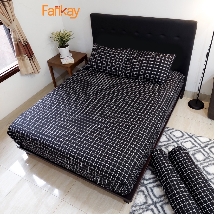 Jual Sprei Aesthetic Grid Kotak Hitam Ukuran X X Fankay Shopee Indonesia