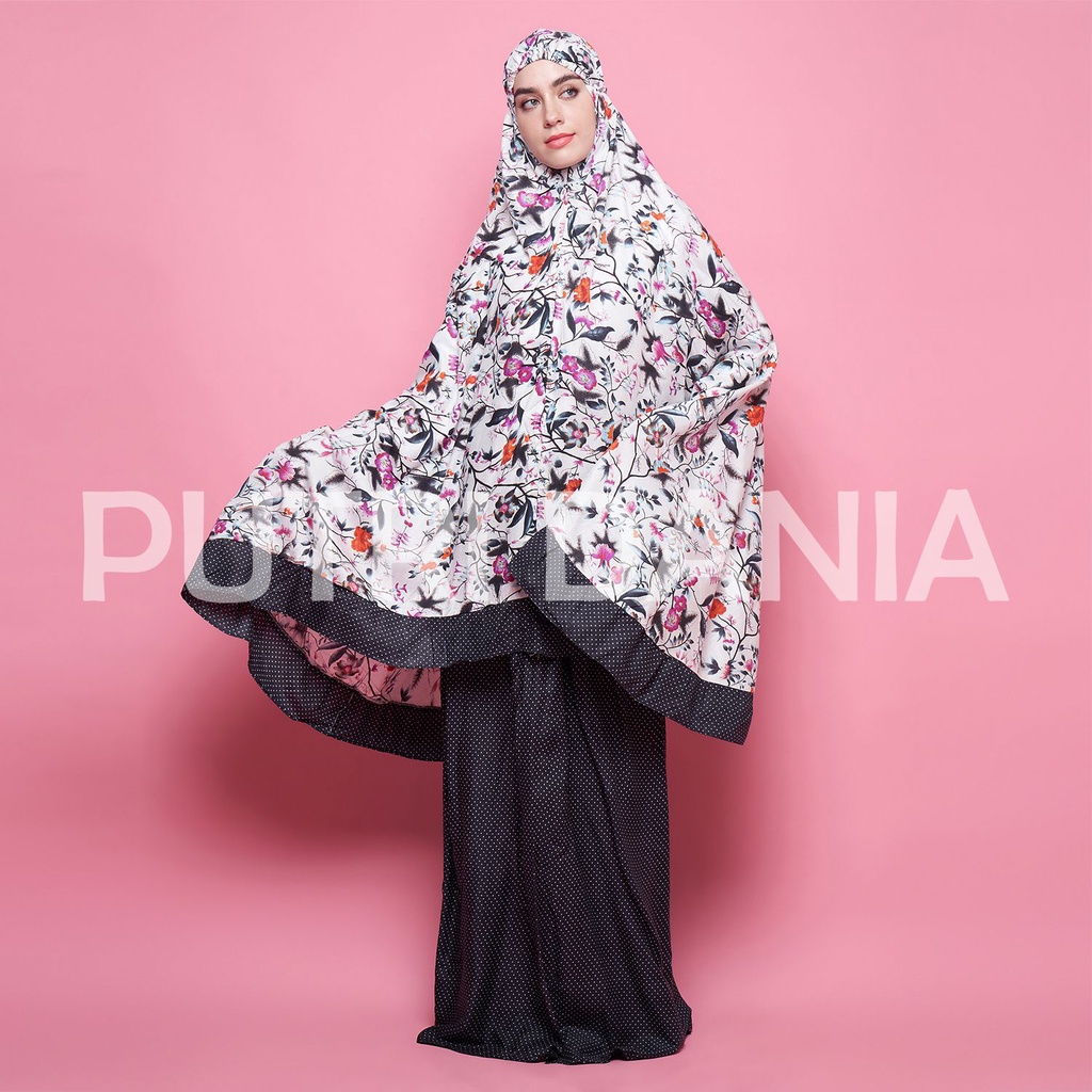 Putri Dania Mukena Dewasa  Rayon Bali Flower Variasi Rampel  Jumbo