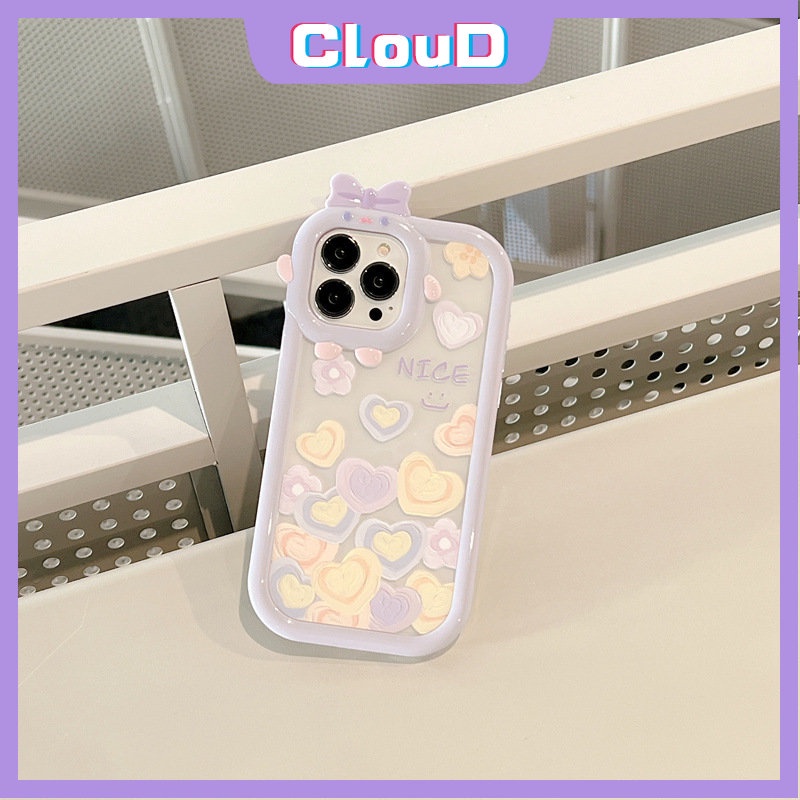 3d Bow Little Monster Lens Phone Case Samsung A14 A04s A73 5G A23 A13 A53 A03s A02S A50s M32 A03 A12 A21s A52 M11 A30s A32 A50 A31 A51 M22 INS Cute Love Heart Shockproof Back Cover