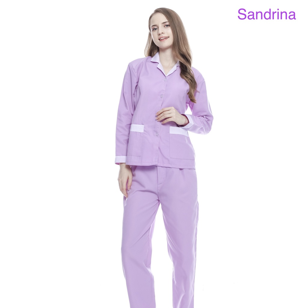[Sandrina] Baju seragam suster (Lengan panjang)/ seragam nanny/ seragam klinik