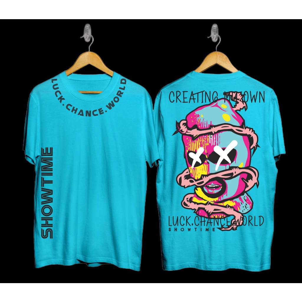 KAOS ATASAN PRIA PAKAIAN PRIA BERWARNA BIRU LANGIT TSHIRT PRIA COTTON COMBED 30S DISTRO BANDUNG