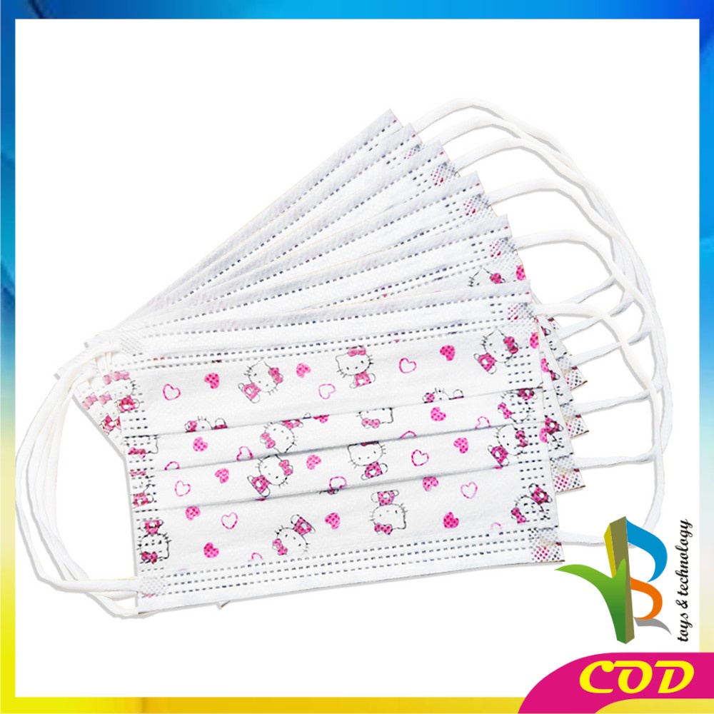 RB-C262 Masker Anak 3 Ply Karakter Isi 50Pcs Kids Face Mask Masker Earloop 3Ply Masker Disposable