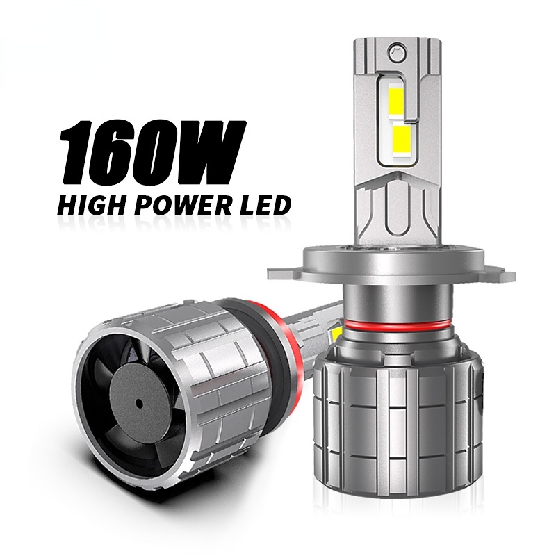 F8 160W H4 H7 Led Headlight Bulb Canbus Turbo Lampu Led Untuk Mobil H8 H11 9005 Hb3 Hb4 6000K Auto Led Headlight Kit 2PCS