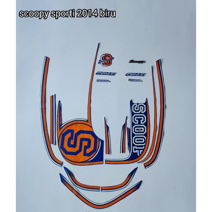 STRIPING ORI HONDA SCOOPY Th 2014/warna biru