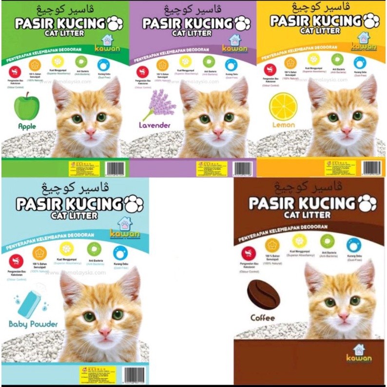 Pasir Kucing Kawan Cat Litter 10ltr / Pasir Gumpal Wangi Kawan OJOL