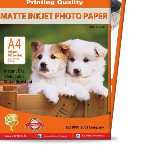 

Kertas Foto e-Print Matte Inkjet Paper 108gsm