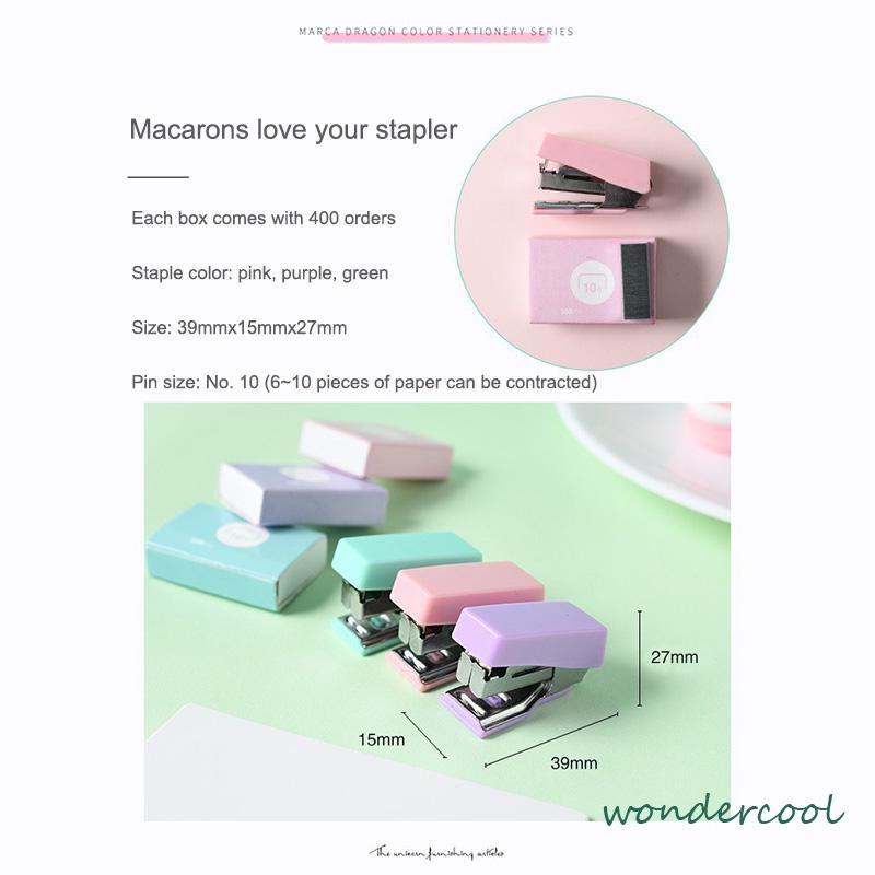 stapler staple cute set Stapler Mini Set Staples Perlengkapan Kantor  Mengikat Logam Kreatif-Won