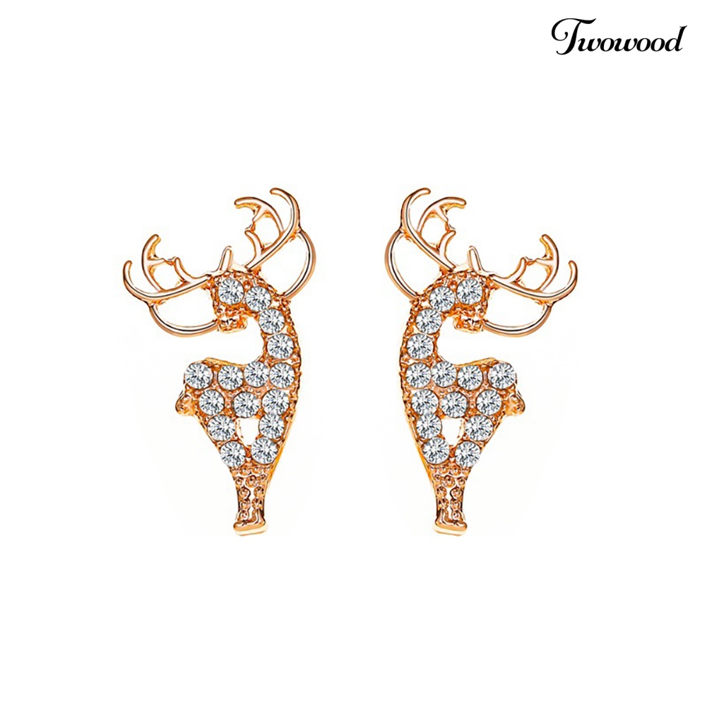 Anting Stud Bentuk Rusa Natal Untuk Wanita