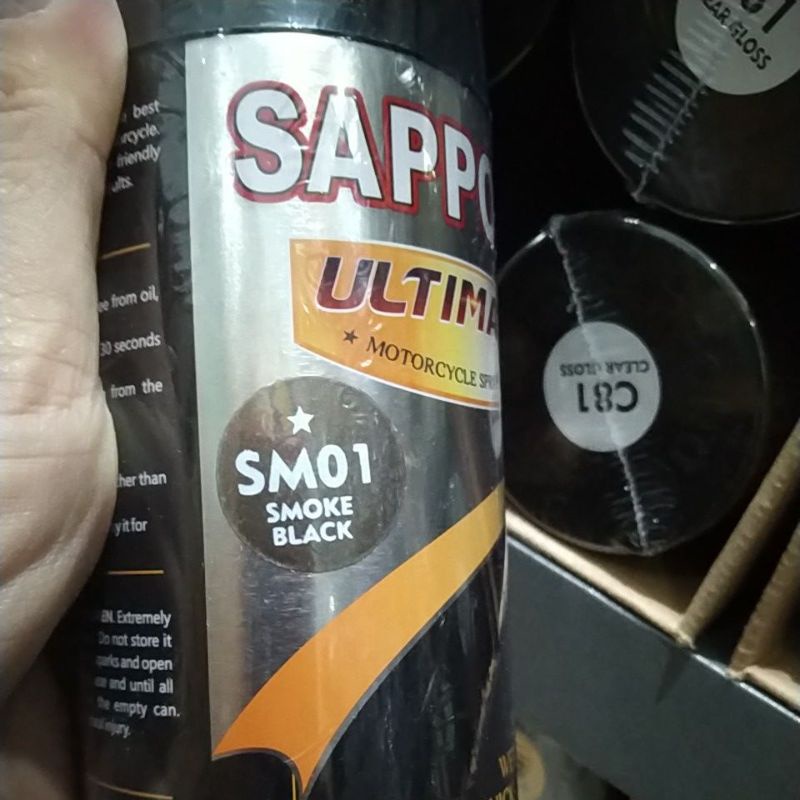 cat spray pilok pilox cat semprot sapporo ultimate saporo ultimate SM01 smoke black hitam smoke lamp lampu pilok smoke lamp hitam