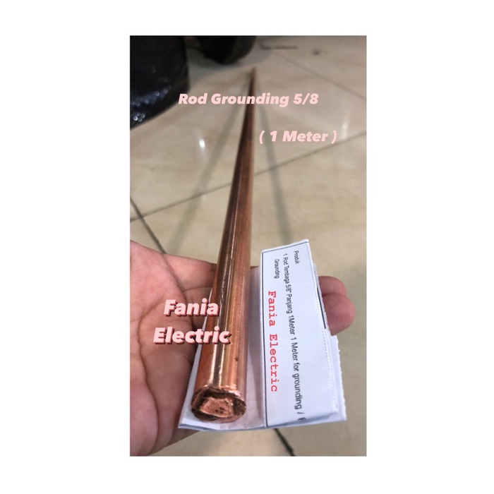 Kual Rod Tembaga 5/8" Panjang 1Meter 1 Meter For Grounding / Rod Grounding