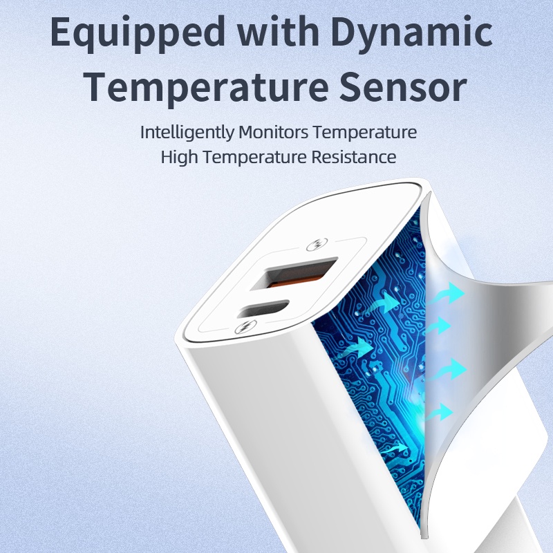 Romoss AC20T Charger PD20W 2 Port Quick Charge 3.0 TypeC/USB Adapter