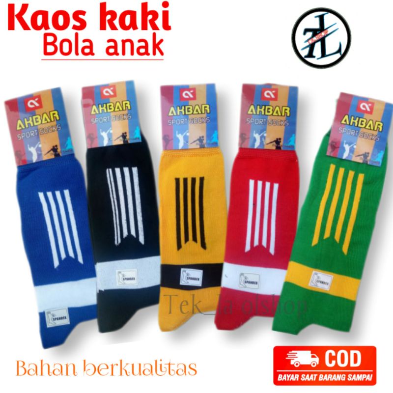 Kaos Kaki Bola Anak Panjang Selutut Warna Merah Kuning Hijau Biru Hitam Termurah