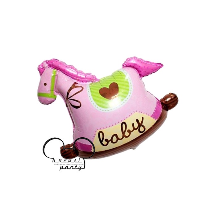 Balon Foil Kuda Baby Pink Mini / Balon Karakter / Balon Foil