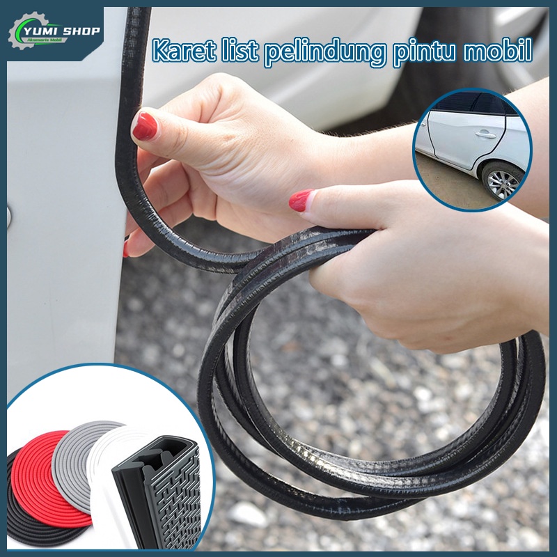 5m/Cars Bumper Strip Collision Strip/Pelindung Pintu Mobil/List karet Pintu List Pintu Mobil Universal/ Pelindung Pintu/Tebal Anti Gores Trim Door/Karet list pelindung pintu mobil/Built-in Kualitas Tinggi Steell/ Door Guard Strip Rubber