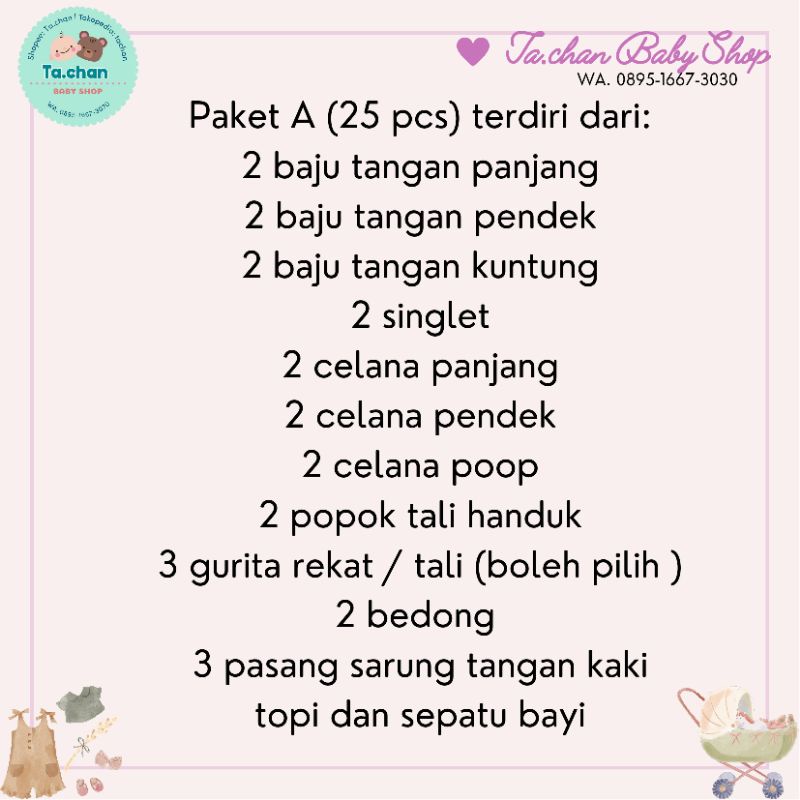 Paket Hemat Lahiran paket baju bayi dan perlengkapan lahiran / paket baju newborn / paket newborn