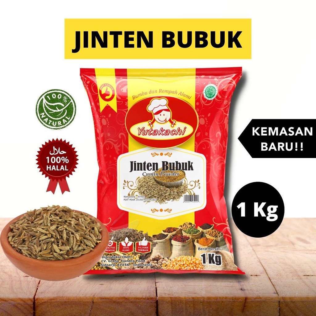 

Jinten Bubuk 1 Kg Yutakachi / Premium Cumin Seed Powder / Bumbu Rempah Murni Alami / CV Mitra Tjandra Sukses