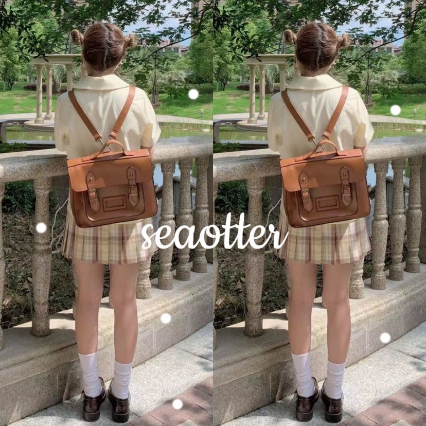 sera 2021 tas baru wanita jk oblique cross student schoolbag female ins backpack college style postman retro large capacity