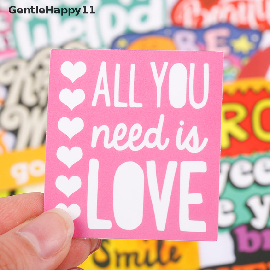 GentleHappy 50Pcs Motivational Phrases Sticker Inspirational Quotes Sticker Graffiti Sticker id