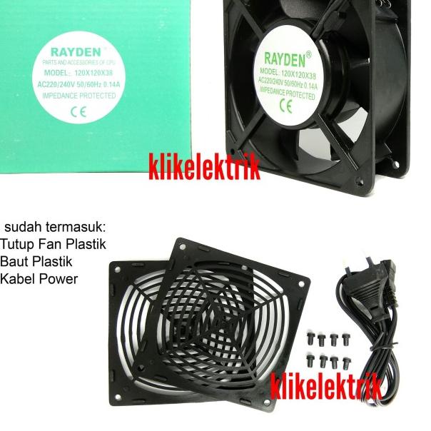 Kipas Komputer Cooling Fan Rayden Pendingin Panel Blower AC 220V 12CM