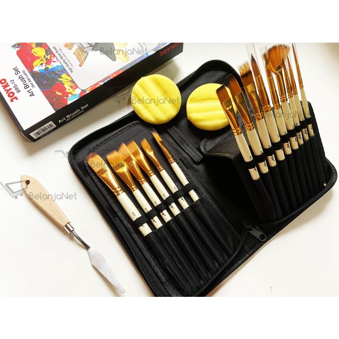 

Set Alat Lukis | Kuas Lukis Cat Air Minyak Acrylic Joyko BRS-12