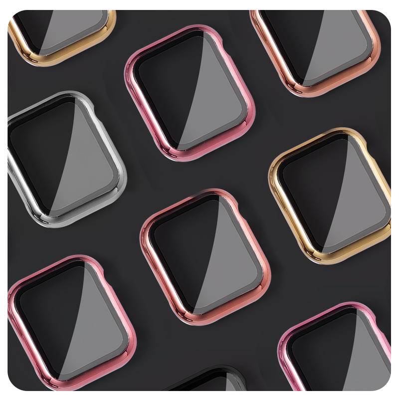 Case bumper Pelindung Layar Apple Watch Seri 8 7 6 5 4 3 2 1 SE2 Dengan Kaca film 49mm 45mm 41mm 42mm 40mm 38mm