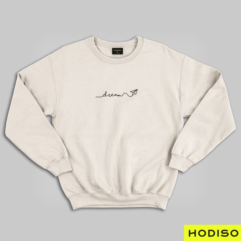 HODISO - Basic Sweater Dream (bordir) Unisex Size M-XXL (Pria&amp;Wanita)