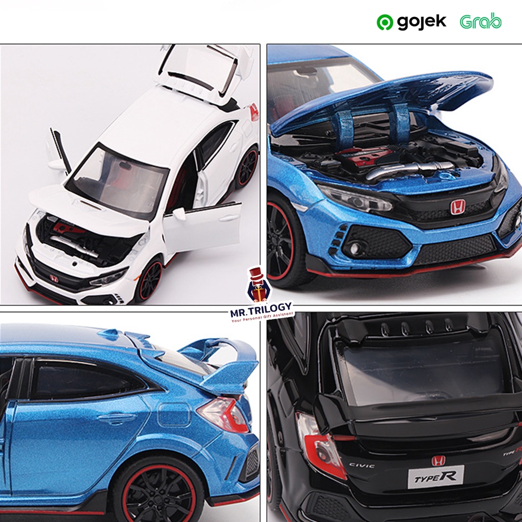 [SAMEDAY] DIECAST HONDA CIVIC TYPE R - TYPE-R DIE CAST MINIATUR MOBIL PAJANGAN KADO ULANG TAHUN 1:32