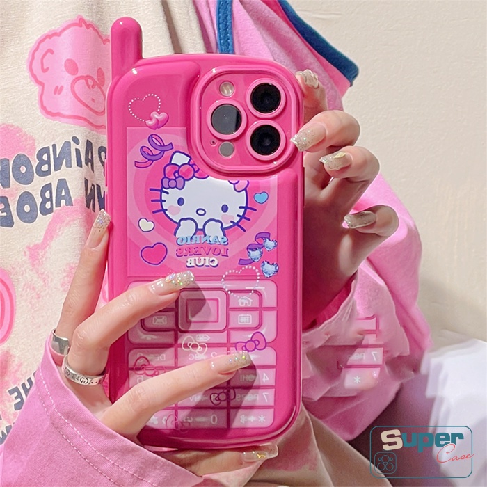 Soft Case Desain Hello Kitty Gaya Vintage Untuk iPhone XR 11 12 13 14 Pro MAX 14 7 8 Plus X XS MAX