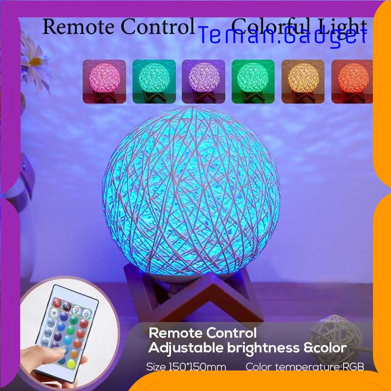 TG-LMP Ahomeone Lampu Tidur Bola Sepak Takraw Night Light Lamp RGB 15CM - OU13
