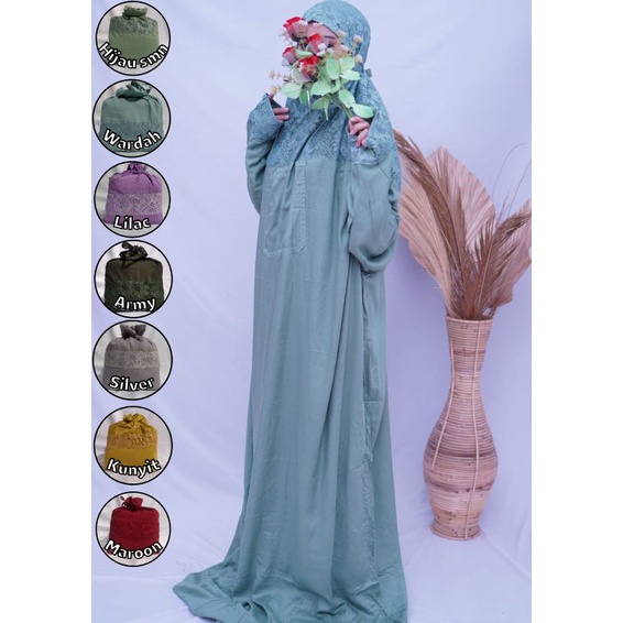 Mukena terusan dewasa hd Hadramaut terusan Hadramaud brokat motif mukenah brukat hadromaut Tarim yam