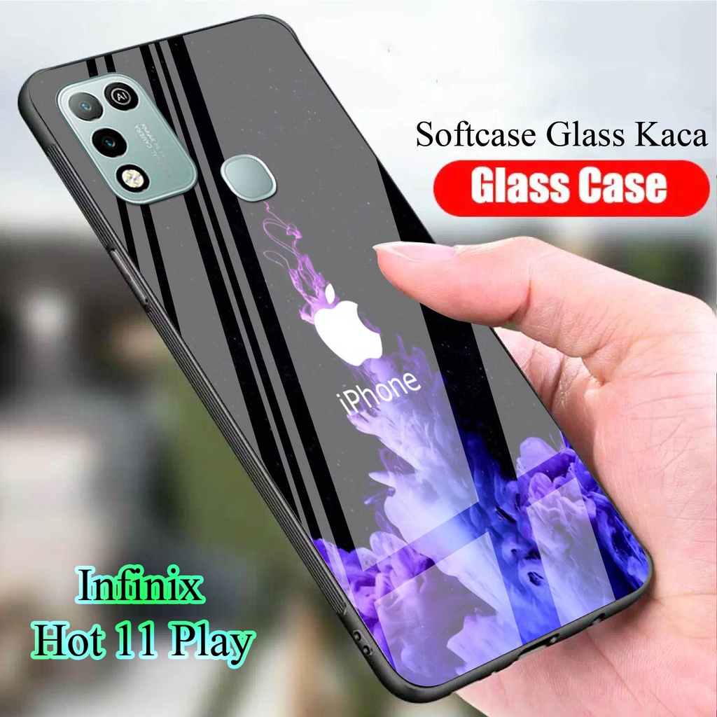 Softcase Glass Kaca for INFINIX HOT 11 PLAY - Case Handphone  INFINIX HOT 11 PLAY [T49]