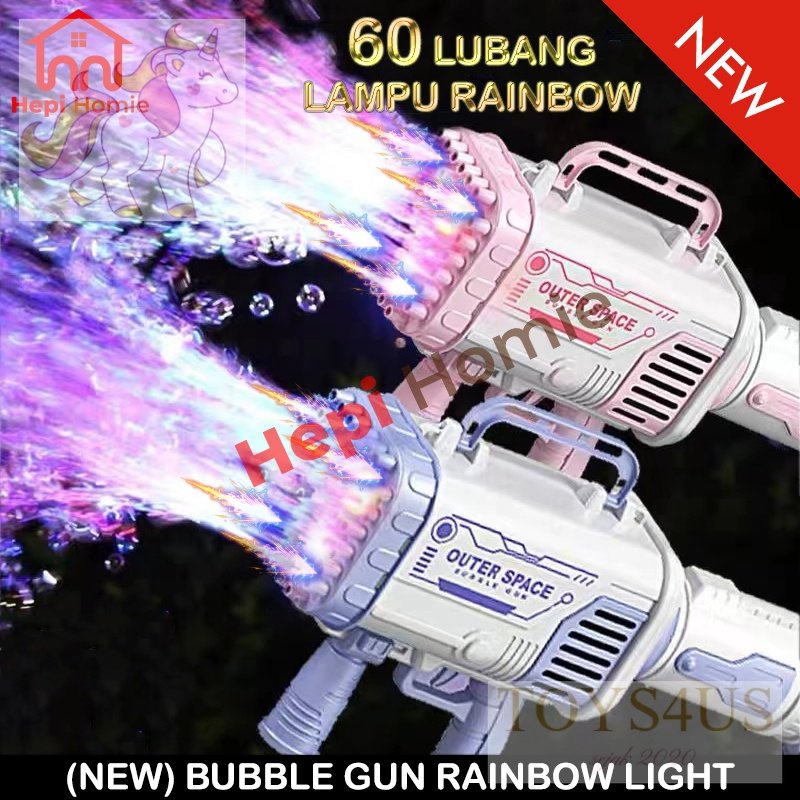 Toys4Us - [HH] GATLING BUBBLE GUN MACHINE JUMBO 60 HOLES / MAINAN TEMBAK SENJATA ANAK KIDS MESIN GEL