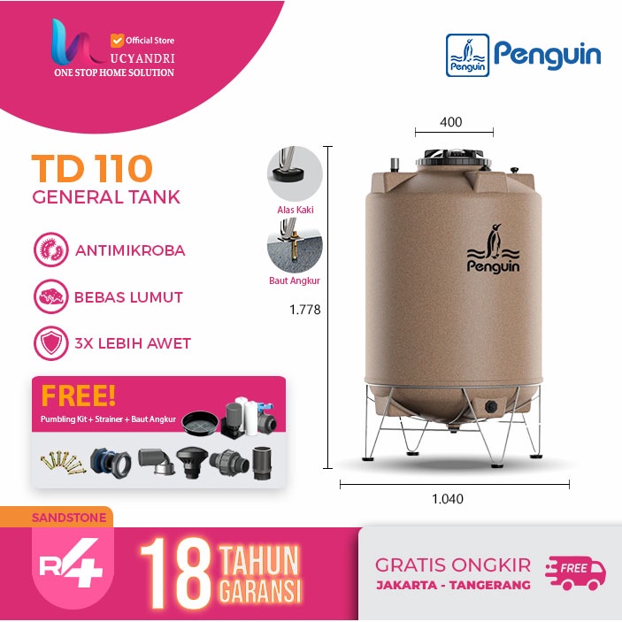 Harga Tangki Air, Toren Air, Tandon Air Penguin TD 110 ORIGINAL