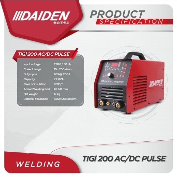 DAIDEN TIG 200 ACDC TRAVO LAS / MESIN LAS ARGON TIG DAIDEN 200 AC DC