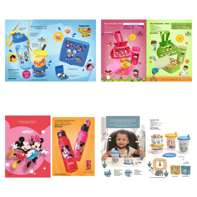 Mickey Minnie botol/Mickey Minnie lunch set/Upin Ipin Lunch Set / Snack Todz /Aku Anak Set PinkHijau