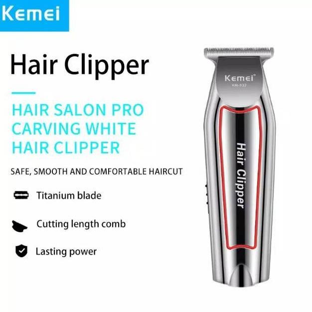 COD Alat Cukur Hair Clipper Kemei Detailer KM-032 Mesin Cukur Rambut Kumis Jenggot