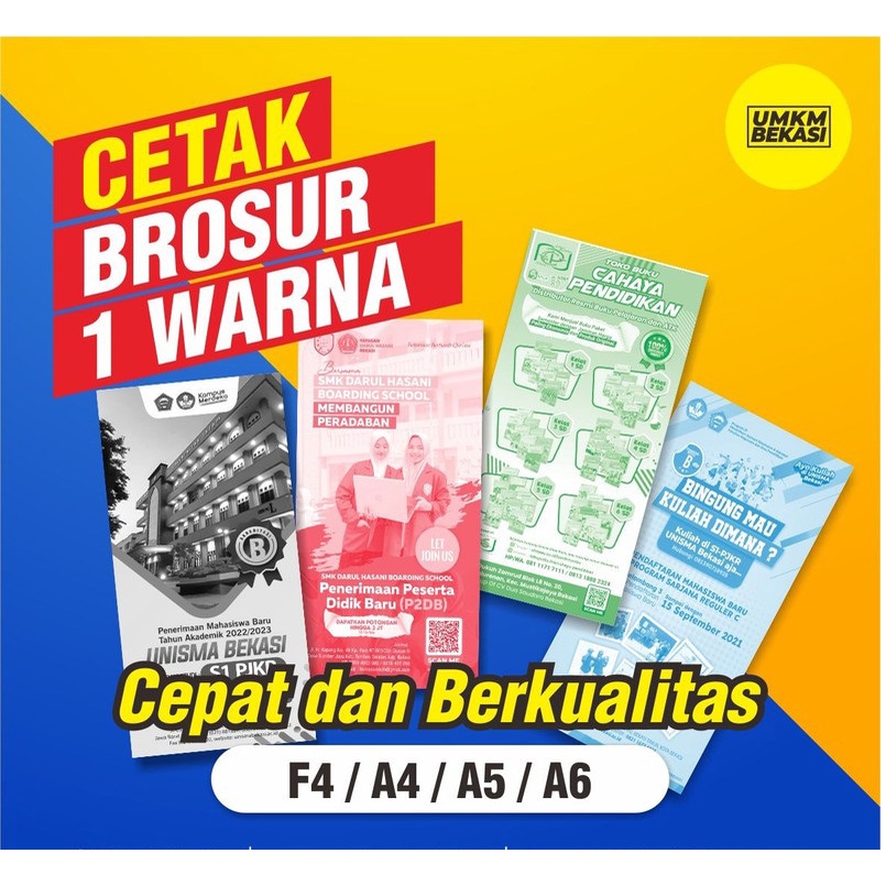 

Cetak brosur A4/F4 1 warna Berkulitas
