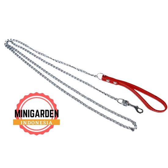 TALI TUNTUN RANTAI HANDLE KULIT dog leash dog chain rantai anjing