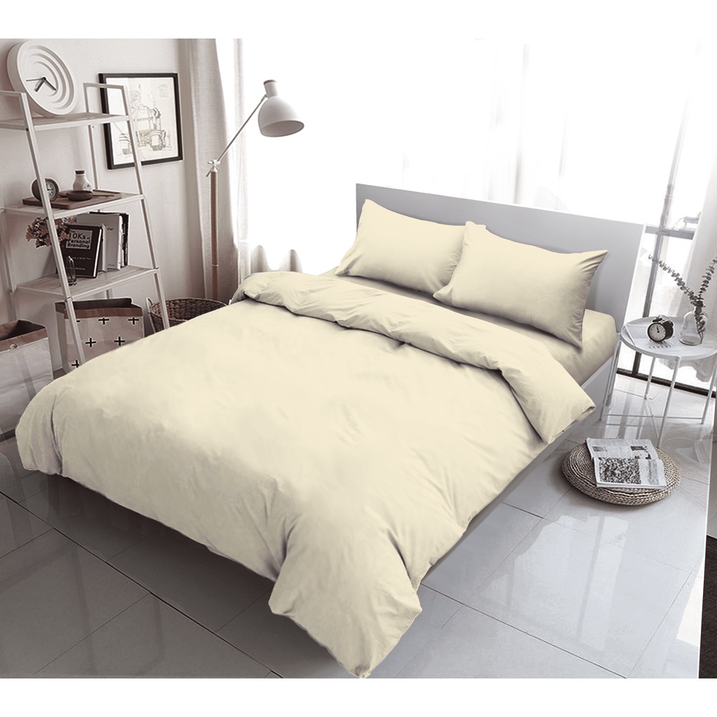 Kintakun Bedcover Set Sprei Flat 160/180 Tofu Warna Polos Dluxe Microtex 20cm