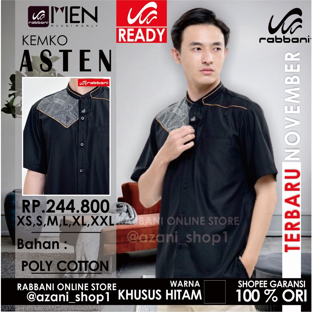 KOKO KEMKO RABBANI ASTEN ORI  | Kemeja Koko Rabani Asli Lengan Pendek Baju Koko Muslim Terbaru Origi