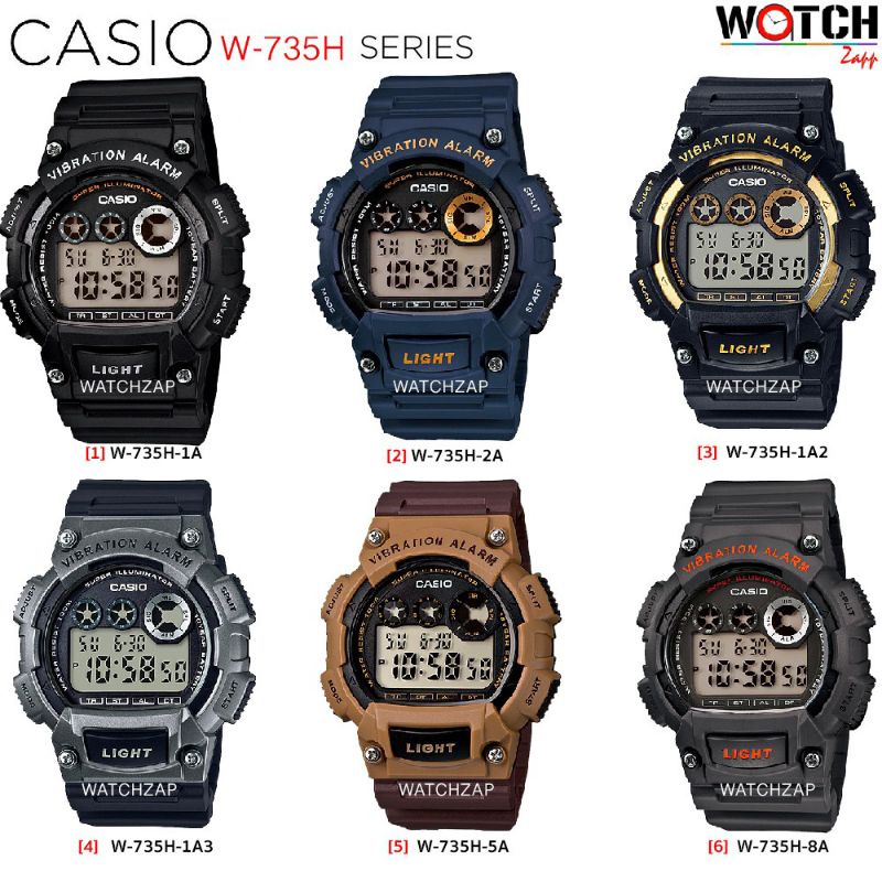 Tali Jam Casio W 735 H STL -S 110 Premium Strap Casio