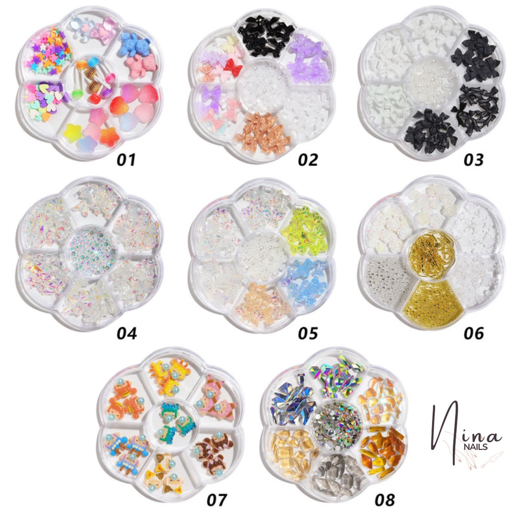 Nail art Aksesoris RHINESTONE  pita lolipop ACC NAIL ART MIX COLOR / mutiara nail acc