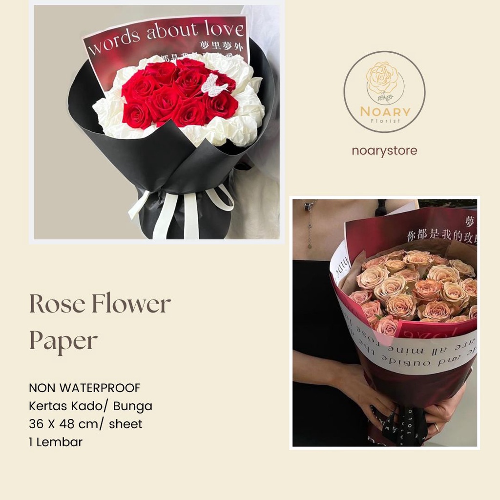 Rose Flower Paper Cellophane Wrapping Kertas Bunga