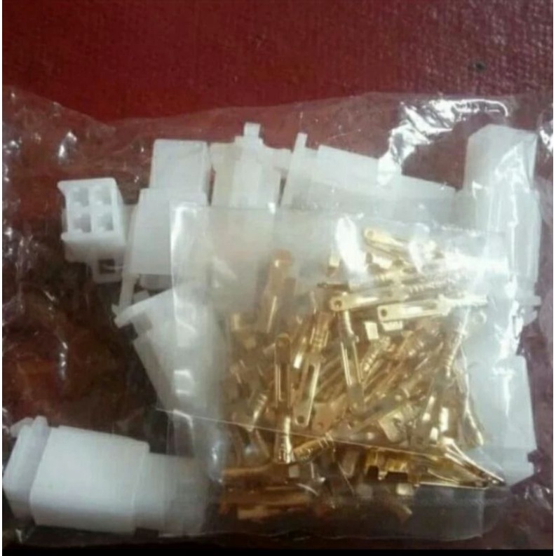 Soket Motor 4pin kecil + Sekun jual per/10sett Konektor penyambung kabel 4 pin