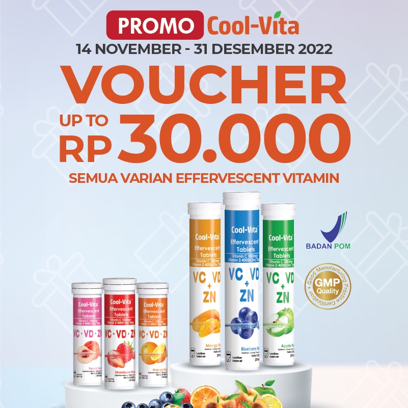 【PRE ORDER】CoolVita MultiVitamin Chewable (Kunyah) Suplemen Makanan Rasa Orange isi 30 Tablets-1