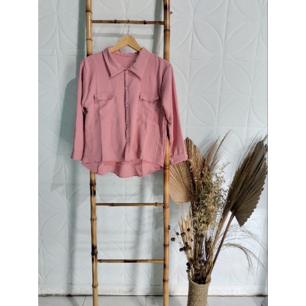 Baju atasan wanita busui bahan Crinkle