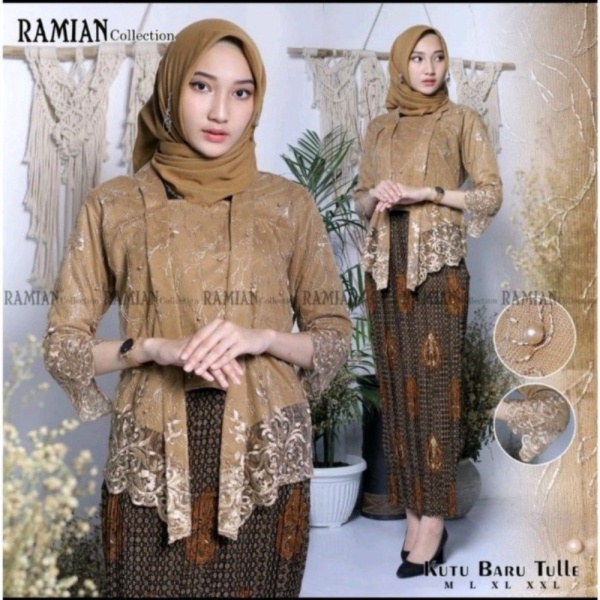 Jual setelan kebaya kutu baru tille/kebaya modern 2021 - mocca M Murah