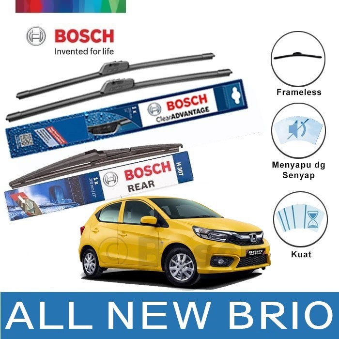 Wiper Depan Belakang Honda All New Brio BOSCH Frameless Advantage