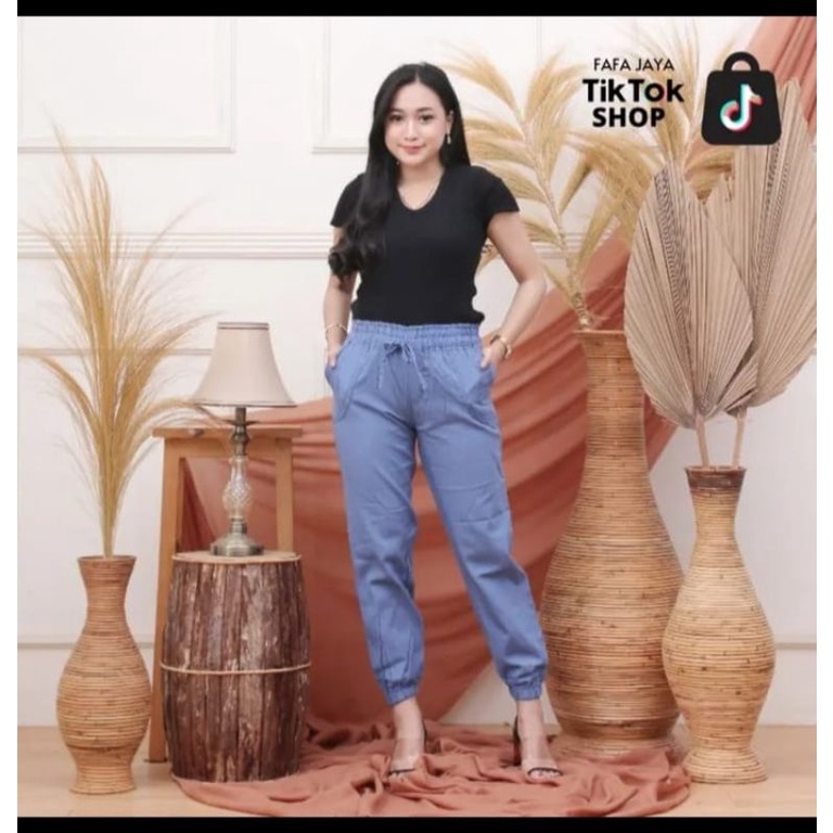 Celana wanita soft jeans Kulot, joger dan kimpol/cargo