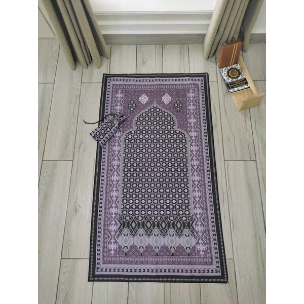Sajadah Travel Sejadah Traveling pouch souvenir umroh Sajadah JUMBO Sajada Mukena Travel-Sajadah Grape Hitam
